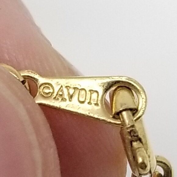 Vintage Avon Blue Beaded Gold Tone Chain Necklace, Retro Estate - Picture 2 of 5